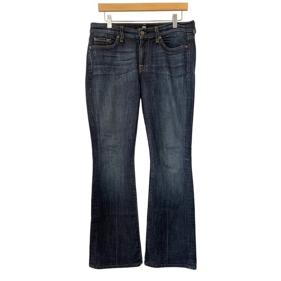 7 For All Mankind Denim - 7 For All Mankind Womens Size 28 Bootcut Denim Jeans Dark Wash Low Rise USA Made